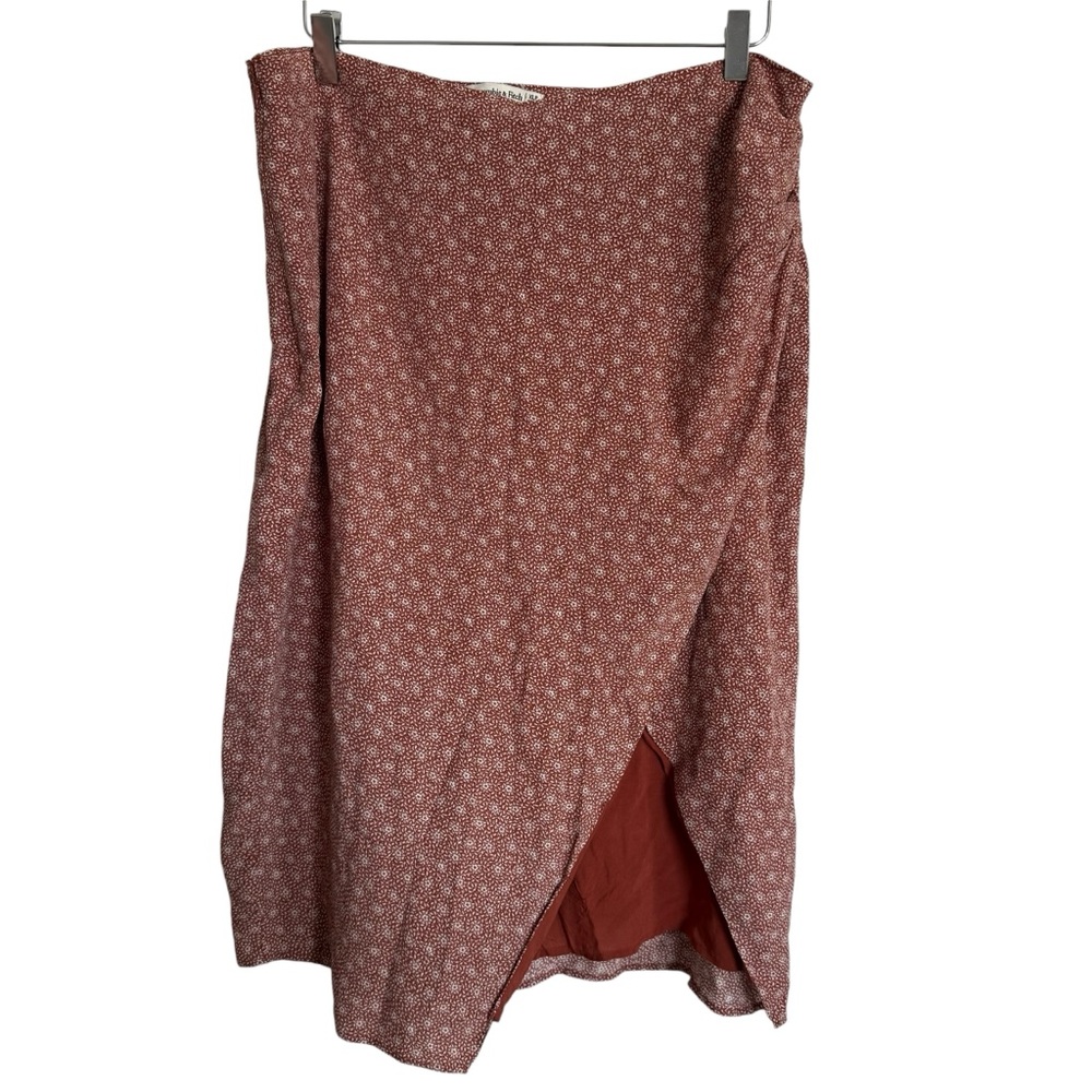 Abercrombie & Fitch Rust Floral Midi Skirt